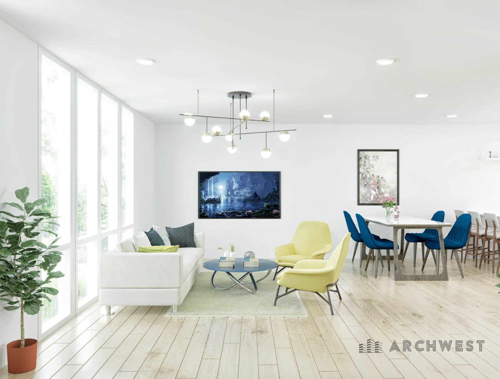 11. 3D Rendering of a Modern Living Space, Pennsylavania